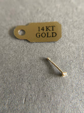 14K Solid Gold CZ Bone Nose Studs - 2mm