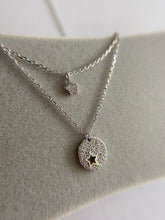 Sterling Silver Full Moon with Star  Necklace