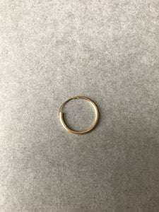 14K Solid Gold Circle Hoops