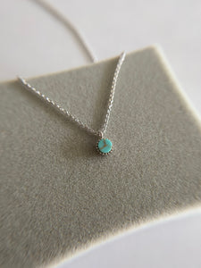 Sterling Round Square Turquoise Necklace