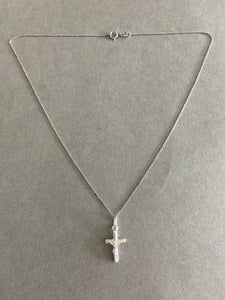 Sterling Silver Cross Pendant Catholic Necklace [NS1016]
