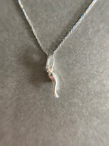 Sterling Silver Italian Horn Necklace