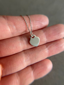 Sterling Silver Flat Heart Necklace [NS1019]
