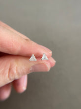 Sterling Silver CZ Triangle Studs