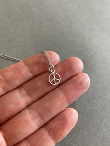 Sterling Silver Peace Necklace [NS1008]