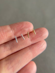 Sterling Silver Thin Bar Studs
