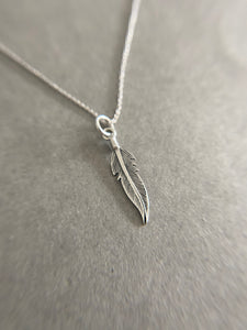 Sterling Silver Feather Necklace [NS1015]
