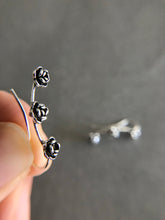 Sterling Silver Three Rose Ear Climbers