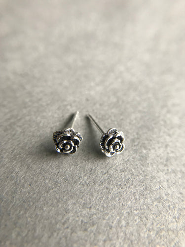 Sterling Silver Rose Flower Studs Type A [ESV1031]