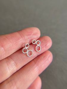 Sterling Silver 3 Bubble Studs