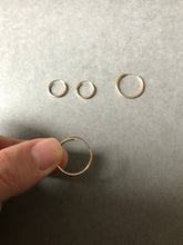 14K Solid Gold Circle Hoops