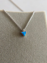 Sterling Silver Blue Triangle Opal Necklace