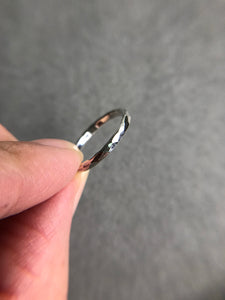 Sterling Silver Hammered Ring - 2mm