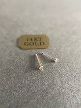 14K Solid Gold *Genuine Diamond* Nose Bone Nose Studs - 1.5mm
