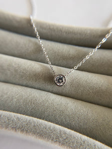 Sterling Silver Simple CZ Necklace