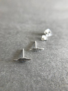 Sterling Silver Feather Studs- Type D [ESV1007]
