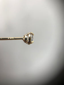 14K Solid Gold Tiny Clear CZ Studs Type B