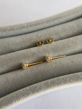 Sterling Silver CZ Gold Studs
