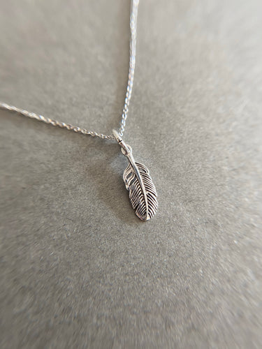 Sterling Silver Feather Necklace [NS1011]