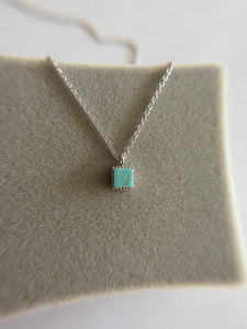Sterling Silver Square Turquoise Necklace