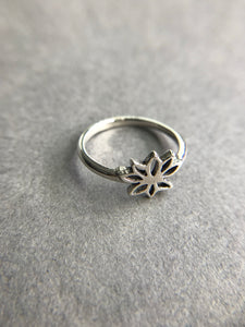 Sterling Silver Lotus Flower Ring [R1024]