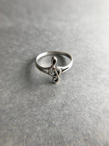 Sterling Silver G-Clef Music Note Ring [R1018]