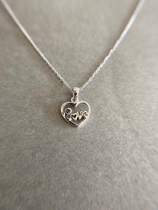 Sterling Silver Heart Love Necklace [NS1002]