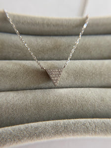Sterling Silver CZ Triangle Necklace