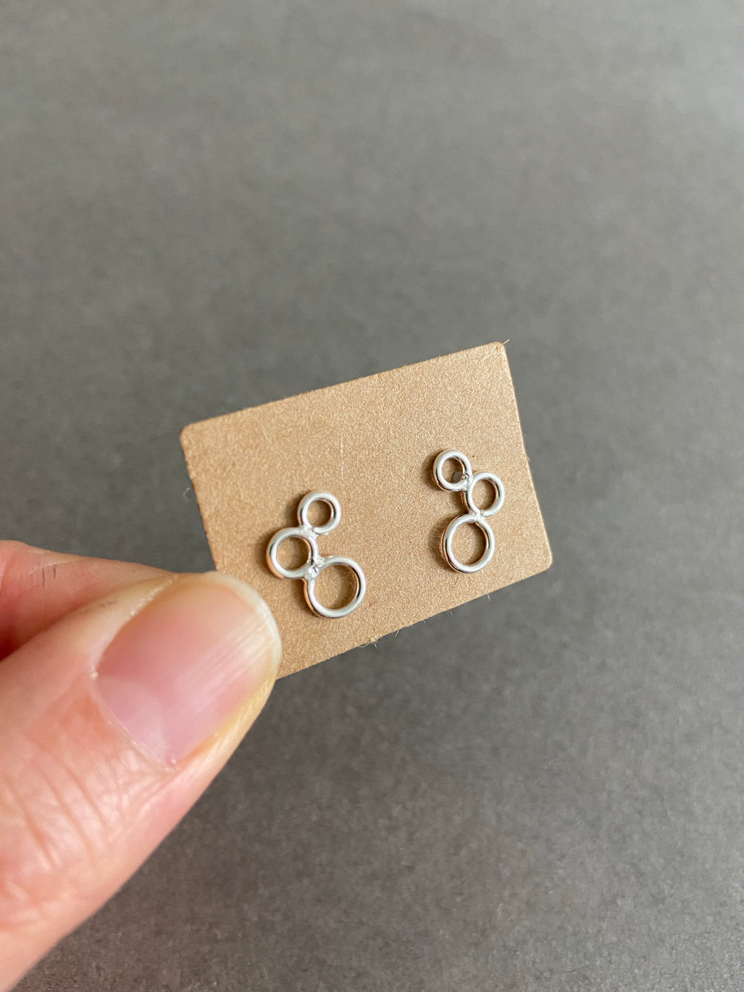 Sterling Silver 3 Bubble Studs