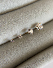14K Solid Gold  Clear CZ Studs - Type A