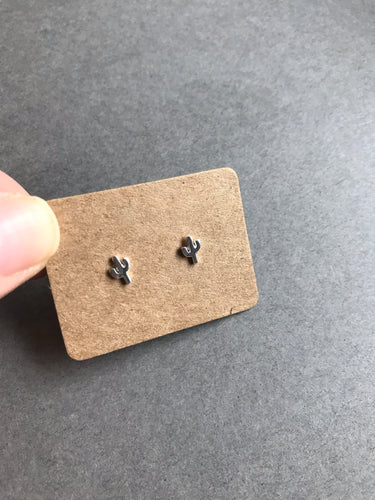 Sterling Silver Cactus Studs